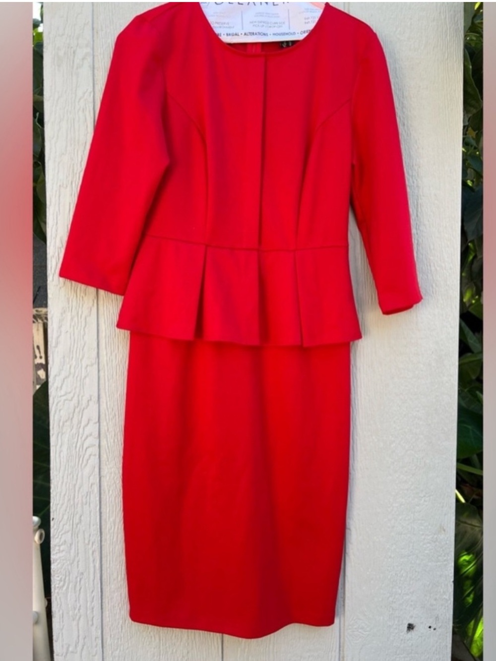 NWT Vfshow red midi peplum dress